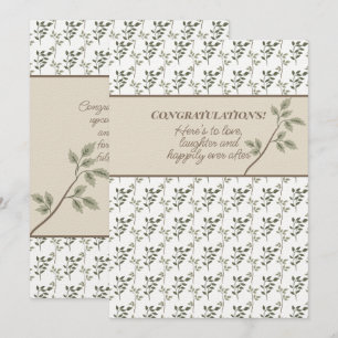 Tarjeta Pequeña Felicitaciones Ducha o verde oliva Boda
