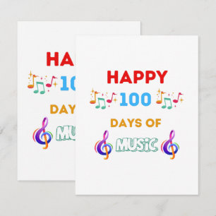 Tarjeta Pequeña Feliz 100 días de música