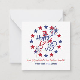 Tarjeta Pequeña Feliz 4 de julio de la espuma de negocios | Realto