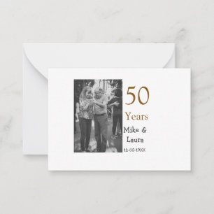 Tarjeta Pequeña Feliz 50° aniversario agregar pareja fecha de matr