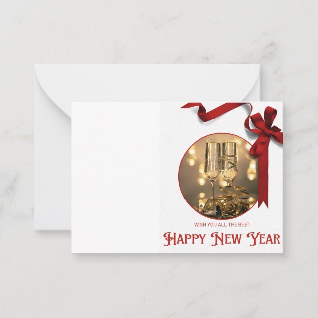 Tarjeta Pequeña Feliz Año Nuevo (Anverso)