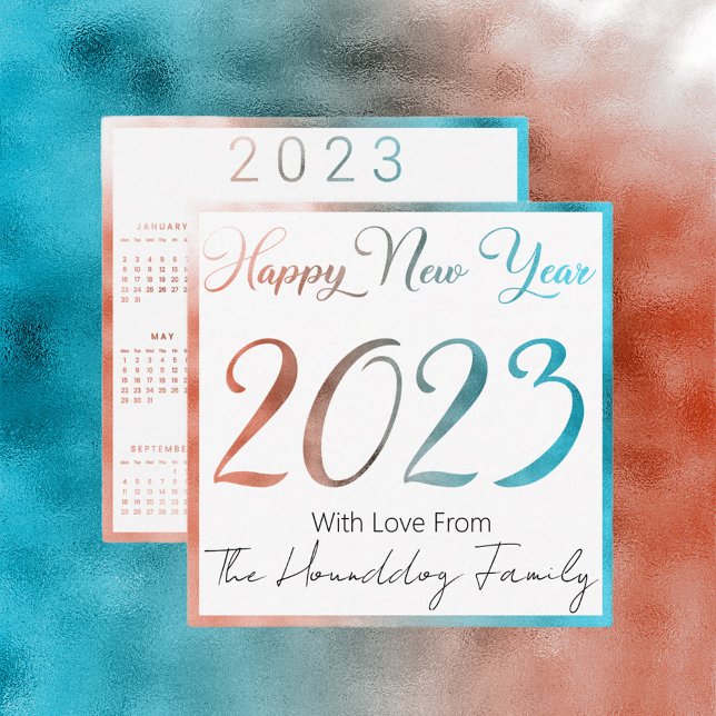 Tarjeta Pequeña Feliz Año Nuevo 2023 con Calender (Subido por el creador)