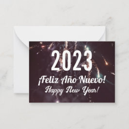 Tarjeta Pequeña Feliz Año Nuevo en español 
