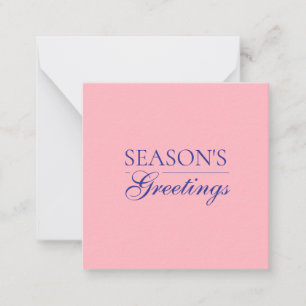 Tarjeta Pequeña Feliz Año Nuevo Rosa Claro Navidad Fiesta