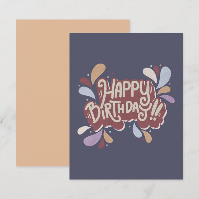 Tarjeta Pequeña Feliz cumpleaños (Anverso / Reverso)