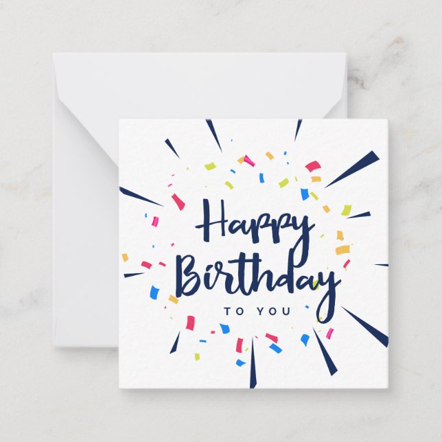 Tarjeta Pequeña Feliz cumpleaños (Anverso)