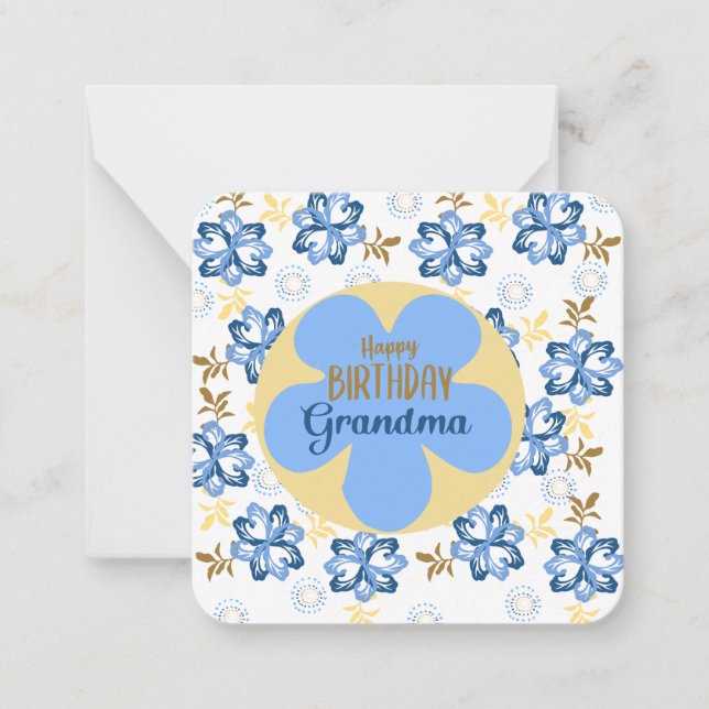 Tarjeta Pequeña Feliz cumpleaños, abuela (Anverso)