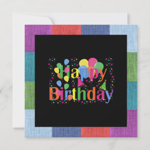 Tarjeta Pequeña Feliz cumpleaños, colorido diseño fiesta,
