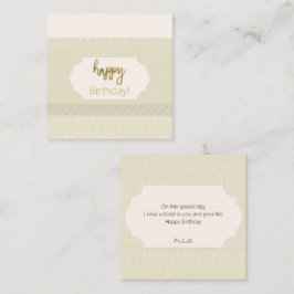 Tarjeta Pequeña Feliz Cumpleaños Glitter Dorado Nombre Personaliza