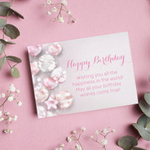 feliz cumpleaños globos 3d coloridos modernos rosa
