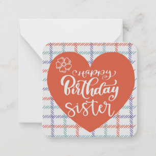 Tarjeta Pequeña Feliz Cumpleaños Hermana