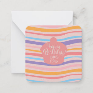 Tarjeta Pequeña Feliz Cumpleaños Hermana Sencillo
