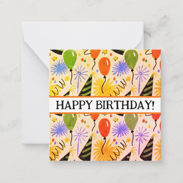 Tarjeta Pequeña ¡Feliz cumpleaños, lindo, espera! (Anverso)