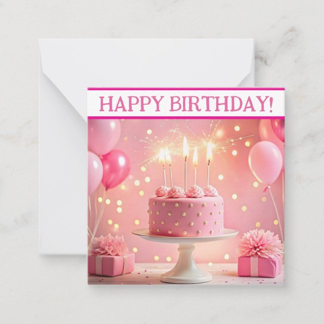 Tarjeta Pequeña ¡Feliz cumpleaños, lindo, espera! (Anverso)