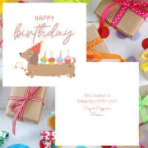 Tarjeta Pequeña Feliz cumpleaños lindo perro simple