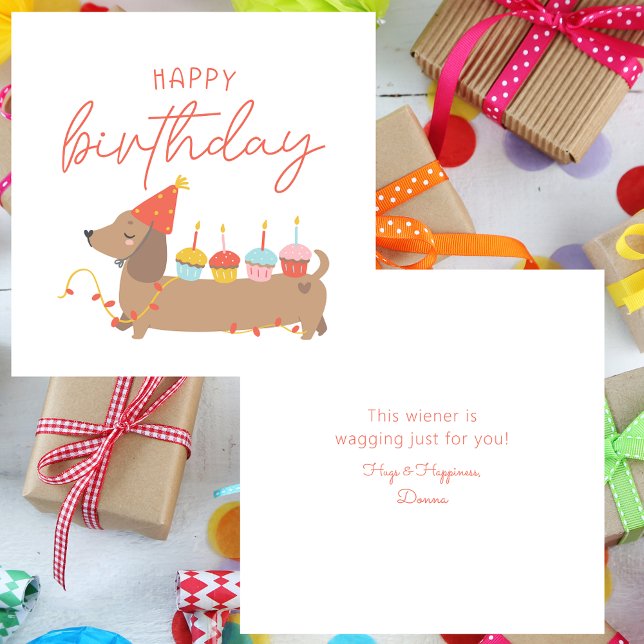 Tarjeta Pequeña Feliz cumpleaños lindo perro simple (Subido por el creador)
