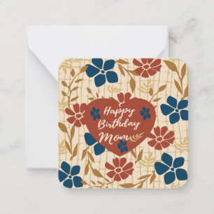 Tarjeta Pequeña Feliz cumpleaños mamá: