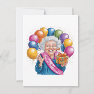 Tarjeta Pequeña Feliz Cumpleaños Nana Divertida