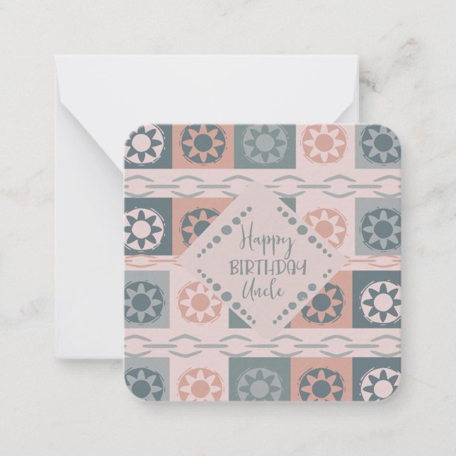 Tarjeta Pequeña Feliz Cumpleaños Tío (Anverso)