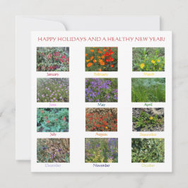 Tarjeta Pequeña ¡Feliz cumpleaños y un floreciente año nuevo! Tarj