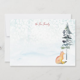 Tarjeta Pequeña Feliz deseo navideño personalizado Fox