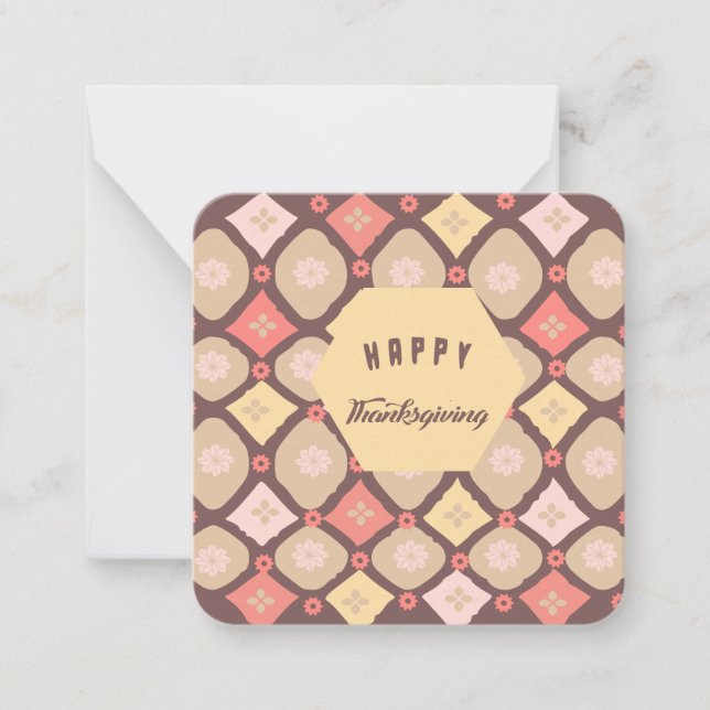 Tarjeta Pequeña Feliz Día de Acción de Gracias: (Anverso)