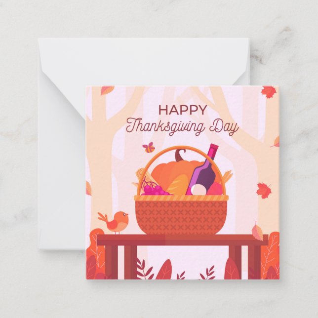 Tarjeta Pequeña Feliz Día de Acción de Gracias (Anverso)