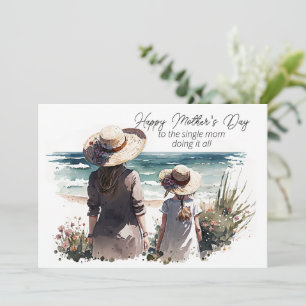 Tarjeta Pequeña Feliz día de la madre a la madre soltera