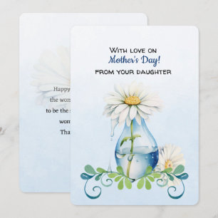 Tarjeta Pequeña Feliz Día de la Madre de tu hija Single Daisy