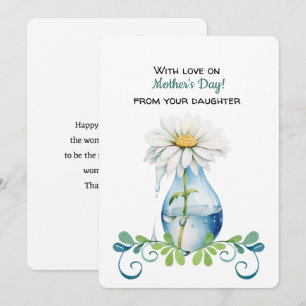 Tarjeta Pequeña Feliz Día de la Madre de tu hija Single Daisy