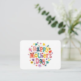 Tarjeta Pequeña Feliz Día de la Madre Floral Cool Estilo Letra