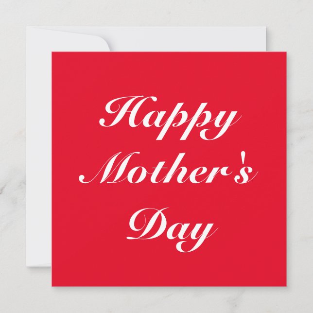 Tarjeta Pequeña Feliz Día de la Madre Guión blanco rojo elegante (Anverso)