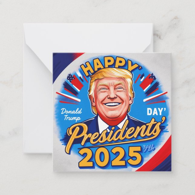 Tarjeta Pequeña feliz día de los presidentes 2025 (Anverso)