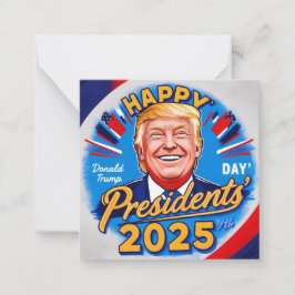 Tarjeta Pequeña feliz día de los presidentes 2025