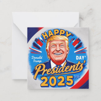Tarjeta Pequeña feliz día de los presidentes 2025