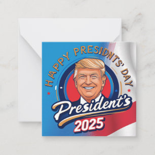 Tarjeta Pequeña feliz día de los presidentes 2025