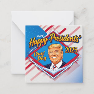 Tarjeta Pequeña feliz día de los presidentes 2025