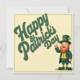 Tarjeta Pequeña Feliz día de San Patricio, adorable duende