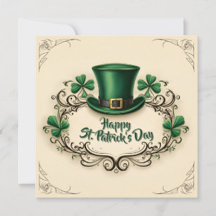 Tarjeta Pequeña Feliz día de San Patricio Diseño de Trébol