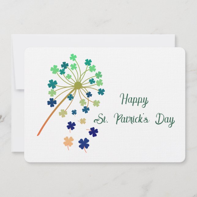 Tarjeta Pequeña Feliz día de San Patricio Tréboles (Anverso)