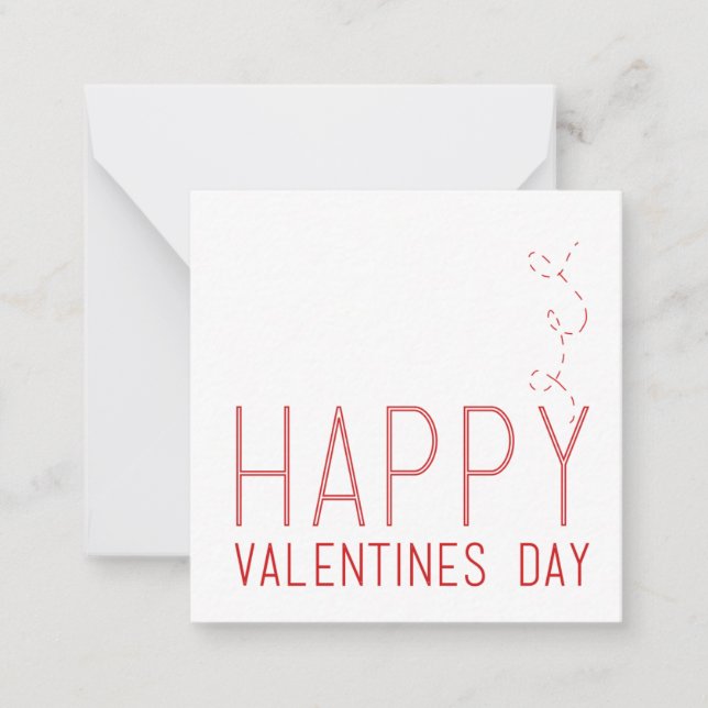 Tarjeta Pequeña Feliz Día de San Valentín (Anverso)