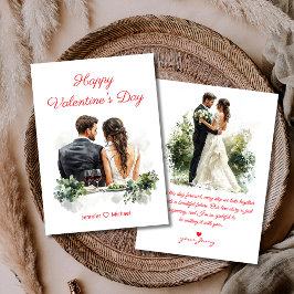 Tarjeta Pequeña feliz día de san valentín 2 fotos ilustración roja
