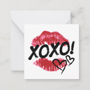 Tarjeta Pequeña Feliz Día de San Valentín   Abrazos y besos