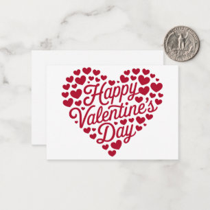 Tarjeta Pequeña Feliz día de San Valentín Amor de San Valentín Cor