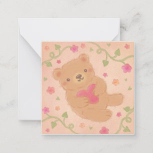 Tarjeta Pequeña Feliz día de San Valentín con osito de peluche