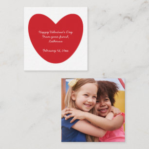 Tarjeta Pequeña Feliz día de San Valentín corazón foto clase perso