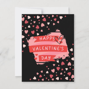 Tarjeta Pequeña Feliz día de San Valentín Corazones de Confeti Div