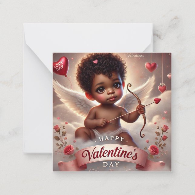 Tarjeta Pequeña Feliz Día de San Valentín Cupido 1 (Anverso)