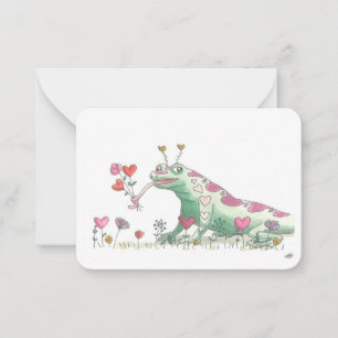 Tarjeta Pequeña Feliz día de San Valentín de Frankillie: Lagarto