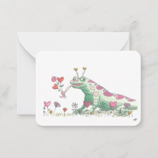 Tarjeta Pequeña Feliz día de San Valentín de Frankillie: Lagarto